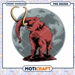 Red Elephant PNG Design for Instant Download Art Projects