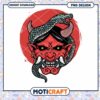 Red Demon Head with Snake PNG Graphic Instant Download