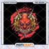 Red Demon Skull PNG Design Instant Download Art Graphic