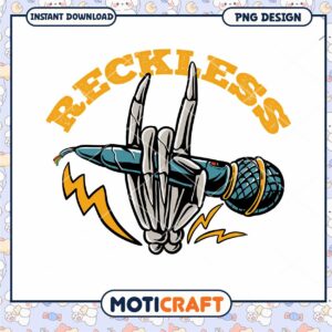 Reckless Skeleton Mic PNG Design