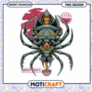 Ramen Spider PNG Design Instant Download