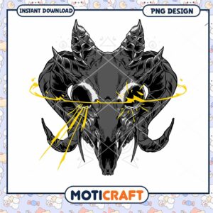 Ram Skull PNG Design, Instant Download