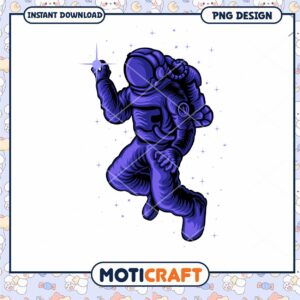 Purple Astronaut PNG Design