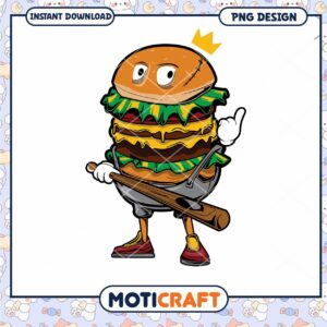 PNG Cartoon Burger Baseball Player