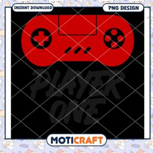 Player One Gaming PNG Design