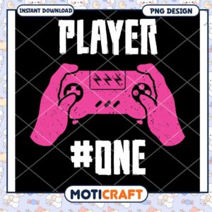 Player One Gamer PNG Design