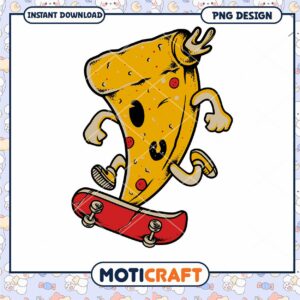 Pizza Skateboard PNG Design