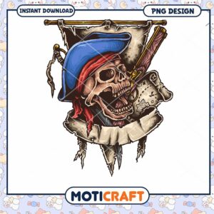 Pirate Skull PNG Design Download