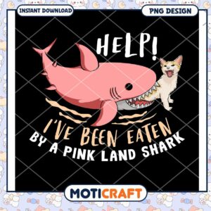 Pink Shark Cat PNG Design Instant Download