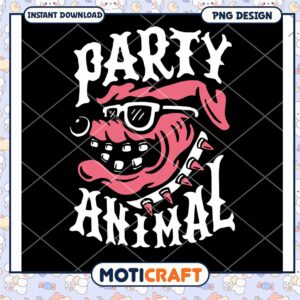 Party Animal PNG Design Graphic