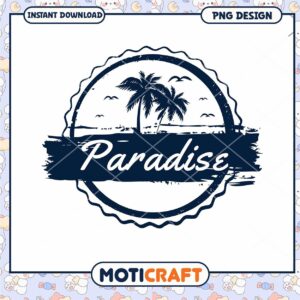 Paradise Beach PNG Design Instant Download