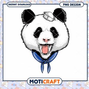 Panda Sailor PNG Design Instant Download