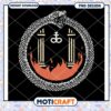 Ouroboros Symbol with Fire and Pillars PNG Design Download