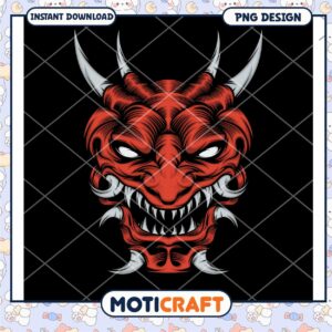 Oni Mask PNG Design Instant Download
