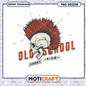Old School Skull PNG Design