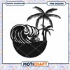 Ocean Wave Palm Trees PNG Design 2 Ocean Wave Palm Trees PNG Design