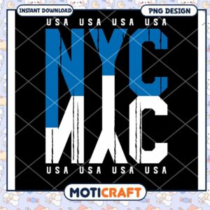 NYC USA Vintage Style PNG Design Instant Download Craft