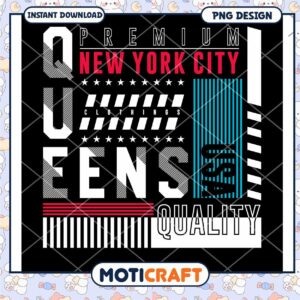 NYC Queens Premium PNG Design