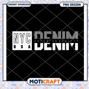 NYC Denim PNG Design Instant Download
