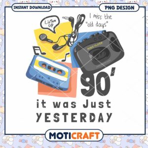 Nostalgic 90s Music Player PNG Design for Instant Download