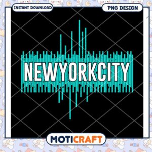 New York City Sound Wave PNG Design Instant Download Art