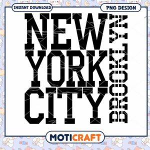 New York City Brooklyn Lettering PNG Instant Download Design