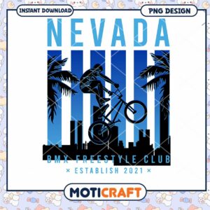 Nevada BMX Freestyle Club PNG Design for Instant Download