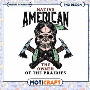 Native American Skull PNG Design