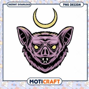 Mysterious Bat Head PNG Design for Instant Download