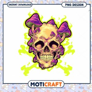 Mushroom Skull PNG Design Instant Download