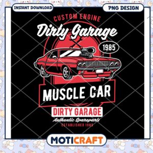 Muscle Car PNG Dirty Garage Design