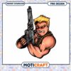 Muscle Man Gun PNG Design Instant Download