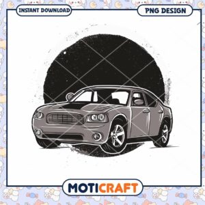 Muscle Car PNG Design Instant Download