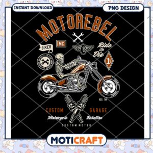 Motorcycle Skull PNG Design Download