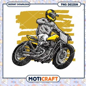 Motorcycle Rider Graphic PNG Instant Download Design Art