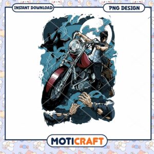 Motorcycle Adventure PNG Design Instant Download Artwork