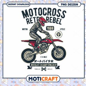 Motocross Rebel PNG Design 1988