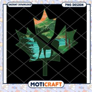 Moose in Maple Leaf PNG Design