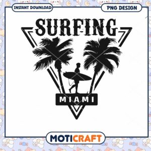 Miami Surfing PNG Design