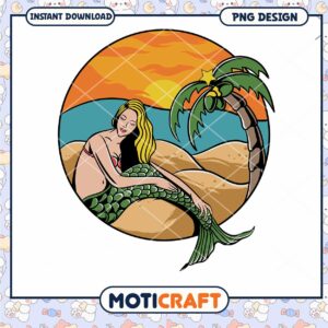 Mermaid Beach PNG Design Download