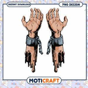 Melting Hands Cuffs PNG Design