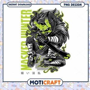 Masked Oni PNG Design