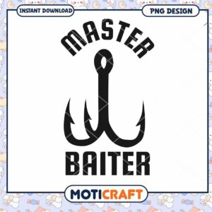Master Baiter Fishing Hook PNG Design