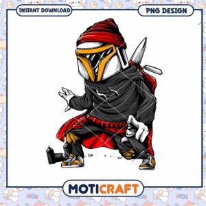 Mandalorian Graffiti Artist PNG Design