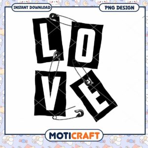 Love PNG Design Safety Pin Graphic