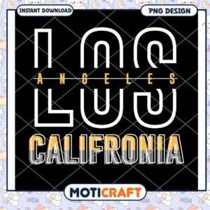 Los Angeles California PNG Design for Instant Download Art
