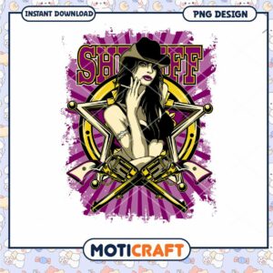 Sheriff Girl PNG Art Download for Instant Print Design