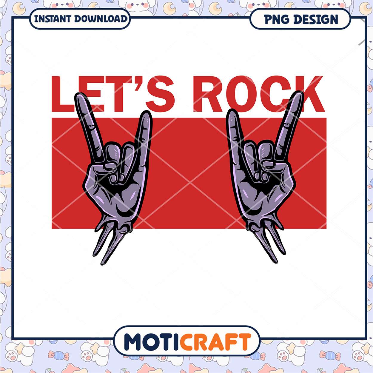Lets Rock PNG Design Instant Download Lets Rock PNG Design Instant Download