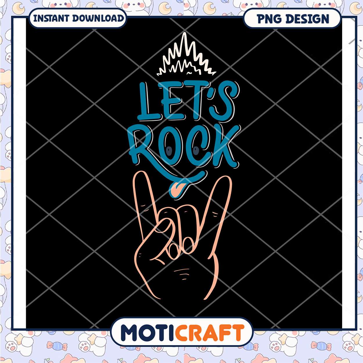 Lets Rock PNG Design Instant Download Lets Rock PNG Design Instant Download