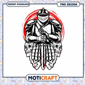 Knight Skull PNG Graphic for Instant Download Art Design
